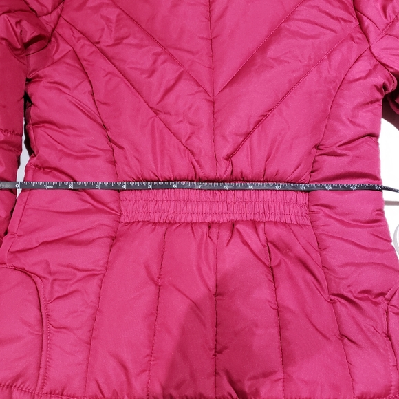 Girls Maralyn & Me Puffer Coat Size X-Small Pink Hood Faux Fur Trim - Picture 10 of 13